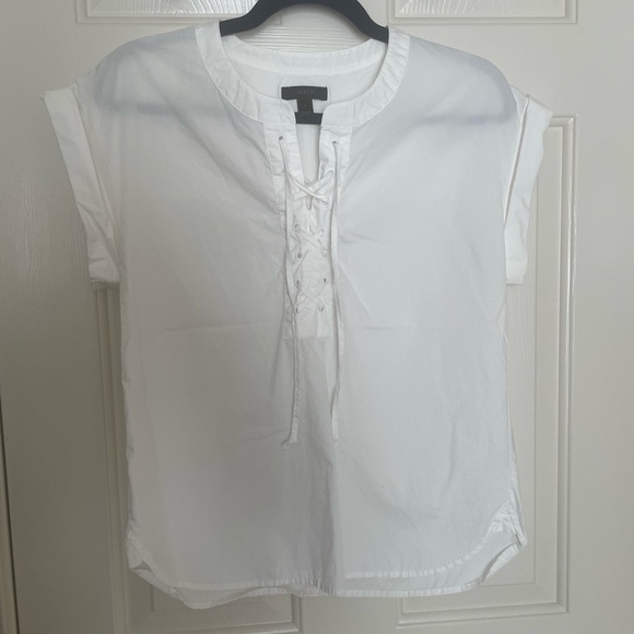 J.Crew white short sleeve blouse size 2 - Picture 1 of 5